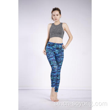 Ladies Glitter Printed High Waist High Elastic leggings